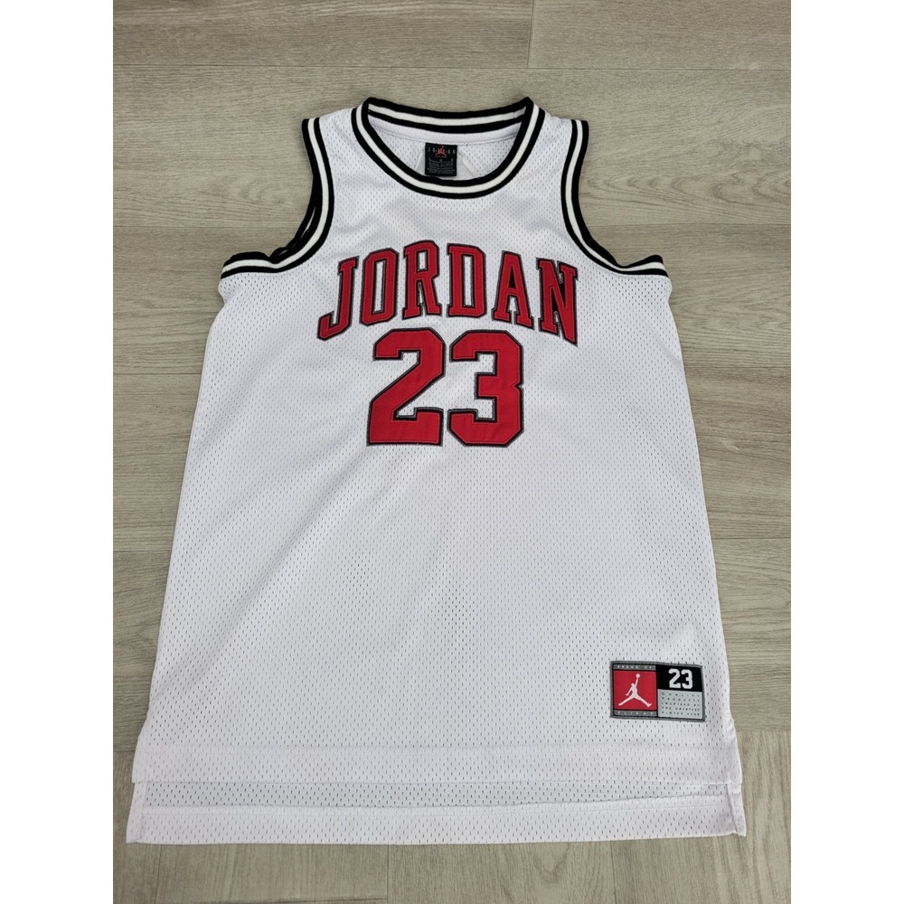 Nike Air Jordan Jersey Youth Large 12-13 White #23 Sleeveless Basketball Child